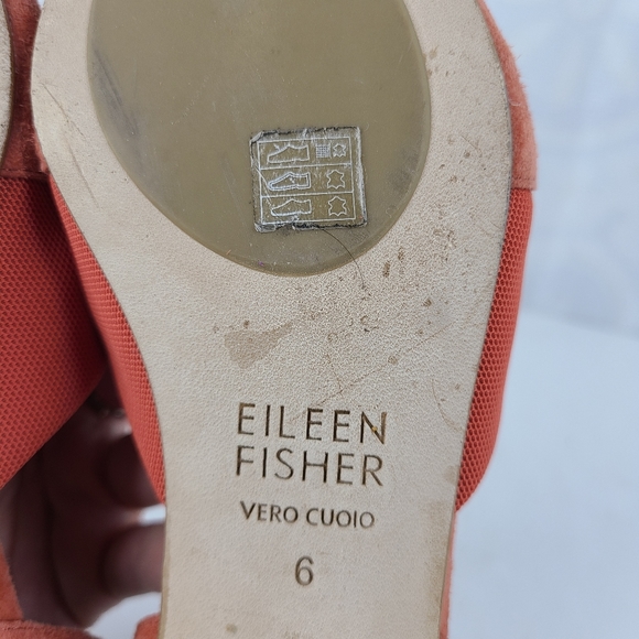 Eileen Fisher Asha Su coral suede leather slip on D'Orsay flats - Picture 13 of 13